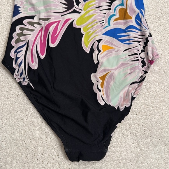 Trina Turk Off Shoulder Ruffle One Piece Swimsuit - Seychelles Multicolor - Picture 7 of 9